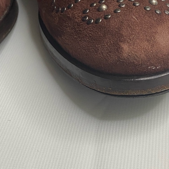 Le Pepe Italian womens Brown suede to the knee boots buckles Size 7 Plum Color - Picture 14 of 16